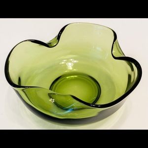 Avocado Green Glass Bowl